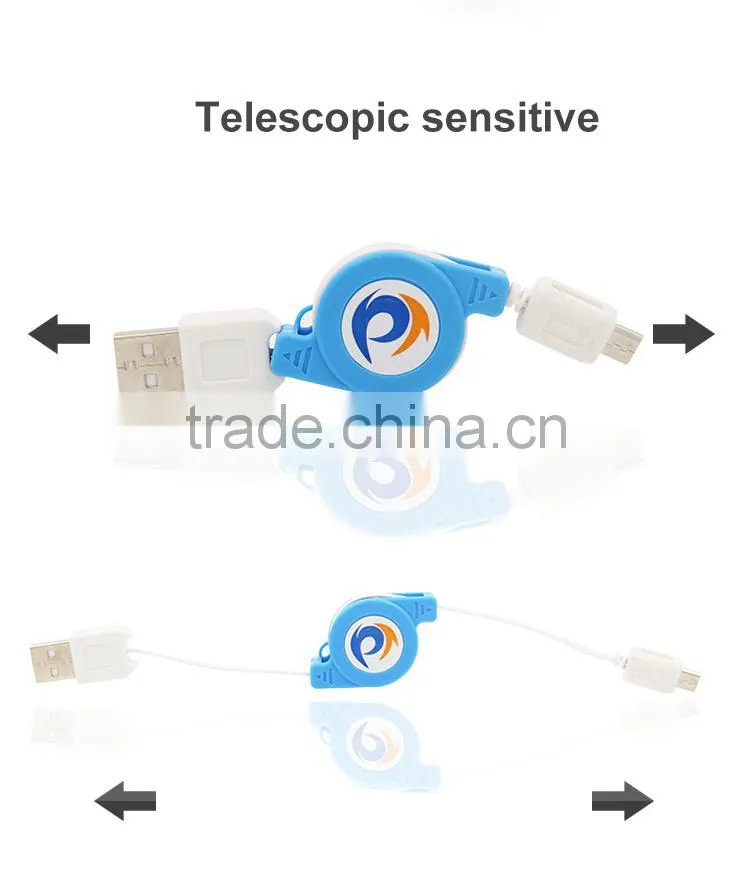 Greative Retractable Male to Male USB Cable Data&Charger Cable For Micro Phones