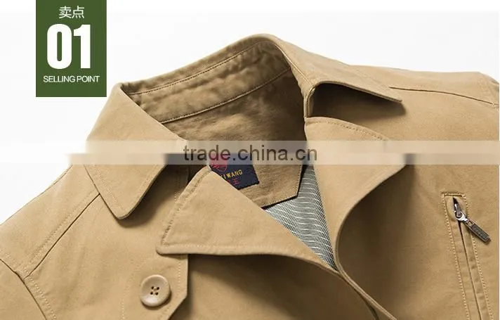 Manufacturers selling man paragraph dust coat grows in the spring and autumn period and the new lapel leisure fashion personali