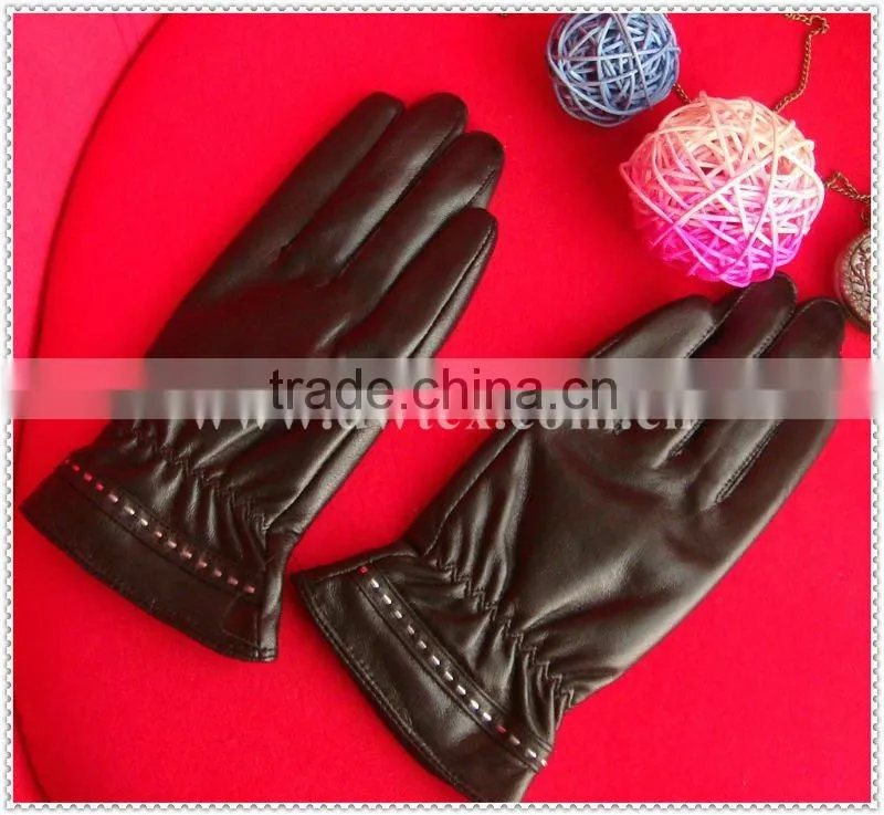 Designer sheep leather gloves for women