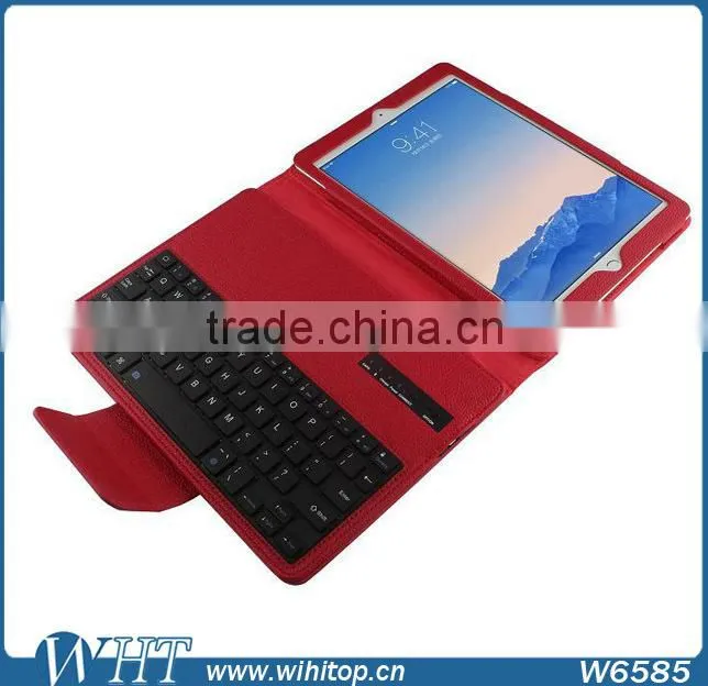 Litchi Pattern PU Leather Flip Stand Case Silicon Keyboard Cover for iPad Air 2