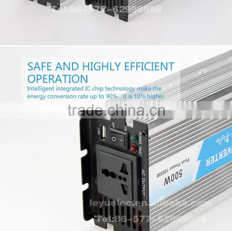 Household off-grid solar power inverter DC to AC CE RoHS OPIP-500 12v to 110v/220v high frequency sine wave power inverter