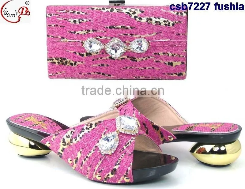 CSB7227 Top fashion latest fashion woman italy style high heel shoes and glitter bags