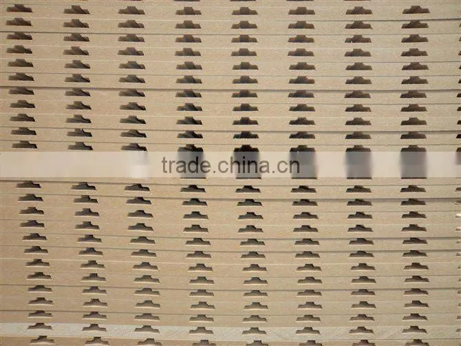 17mm 18mm melamine paper laminated slotted MDF board