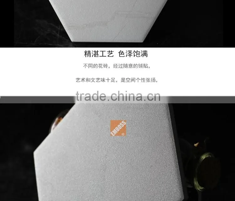 100*200*175mm hexagon marble mosaic tile porcelain irregular pattern floor tile