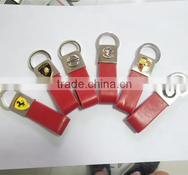 Custom New fashion leather keychain logo