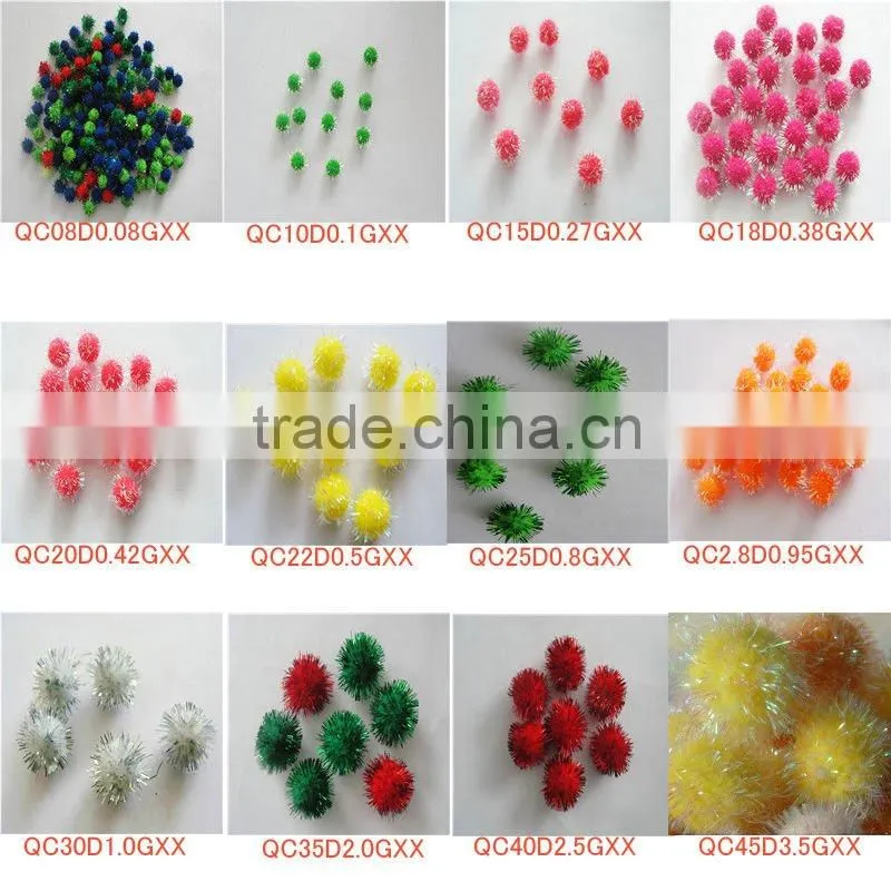 Factory supply pom poms with assorted size for kids diy or decoration
