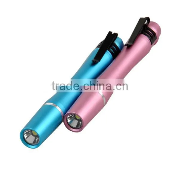 hot selling Aluminium alloy 2xAAA Battery LED flashlight pen style light