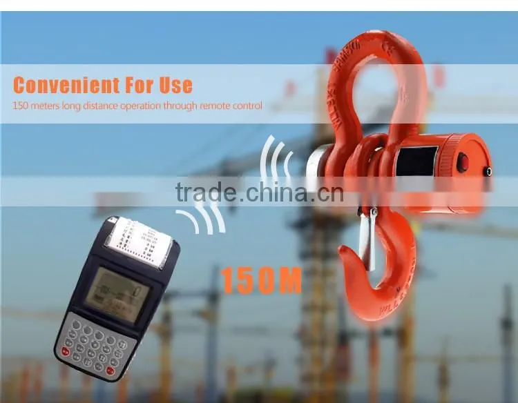 2T-30T Wireless LCD Display Printing Crane Scale