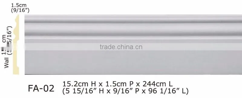 PU High Quality Good price beautiful decorative Polyurethane waterproof baseboard moldings