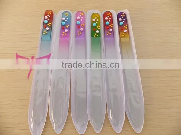 Crystal diamond colorful glass nail file for nail art