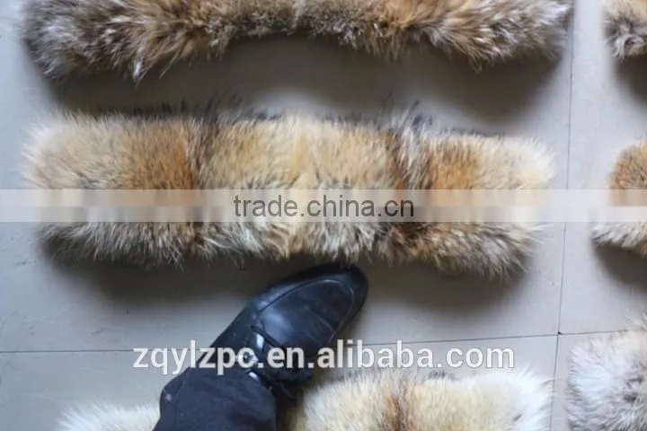 Wholesale Factory price natural color real coyote fur collar trimming/fox fur strips