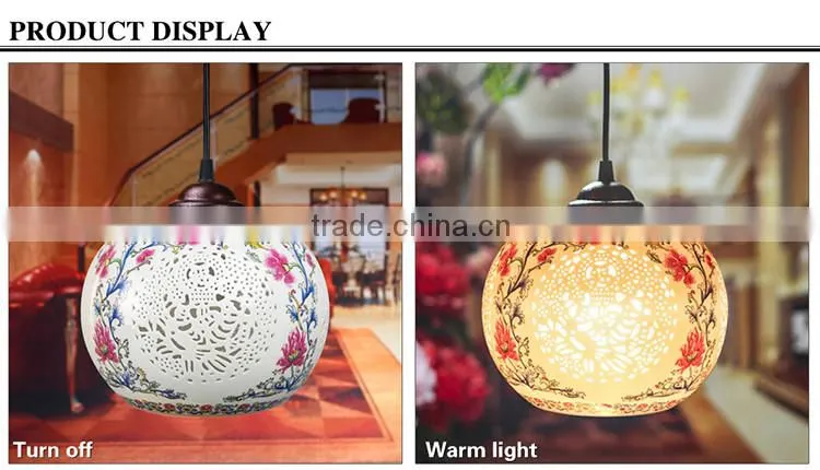 Jingdezhen hollow Pastel led living room furniture pendant lights