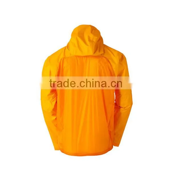 Factory price yellow bright color mens breathable running jacket/rain jacket