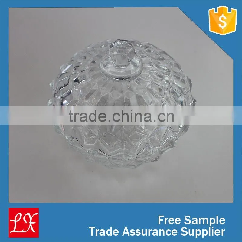 Crystal cute decorative glassware candle glass jar with lid