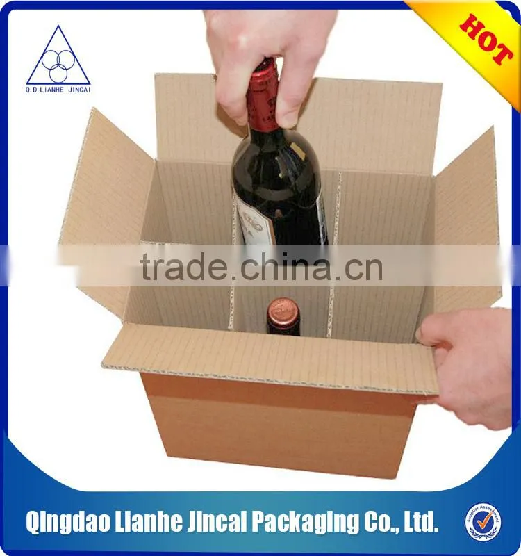 Corrugated wine box with dividers