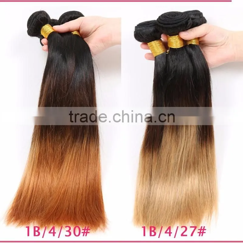 3 tone color ombre bundles 100% remy human hair extension