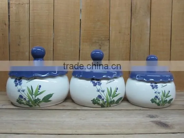 New lavender design ceramic condiment set tableware full condiment set