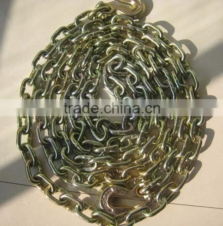 Golden Galvanized Tempered Binder Chain With Clevis Grab Hooks