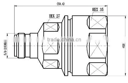 RF N male connector for leaky feeder cable 7/8"