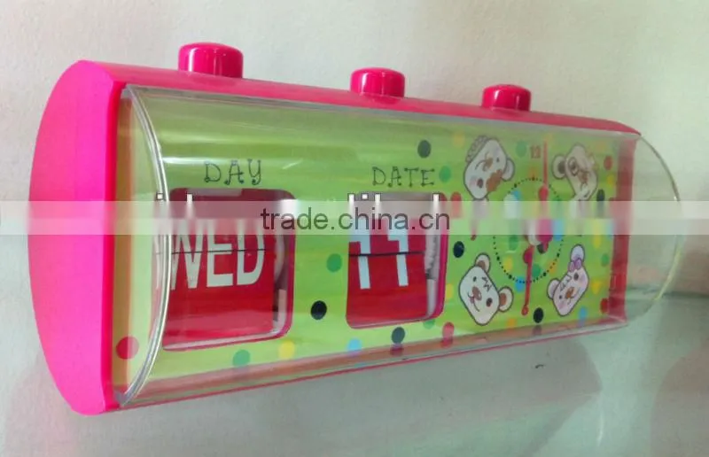 2013 new products platic desk/table alarm clock with calendar for promotion