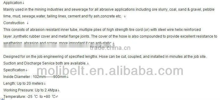 endurable quality rubber slurry hose