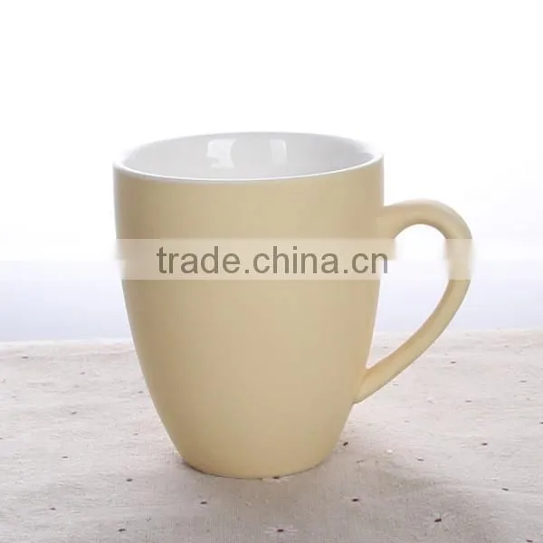 400ml 14oz Ceramic Big coffee mug tea cup solid color Fty directly sale