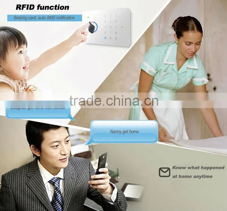 Home Security Alarm System HONGHUI GSM SMS Home Smart Security Burglar Alarm System , Supports Android App A1