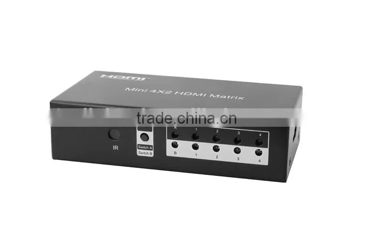 LINK-MI LM-MX03 HDMI 1.3 HDCP 2.0 High Definition Audio Video Mini HDMI Matrix 4x2