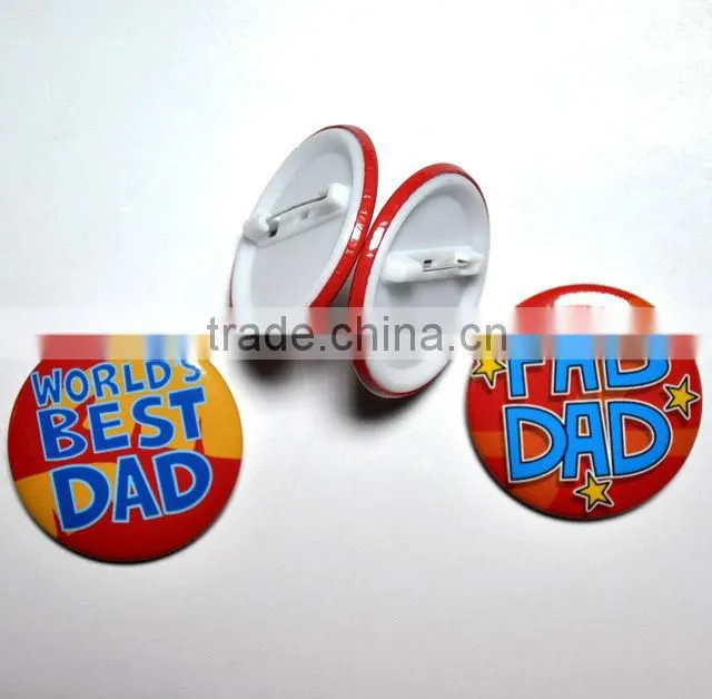 Custom made button plastic badge / cheap pin plastic badge