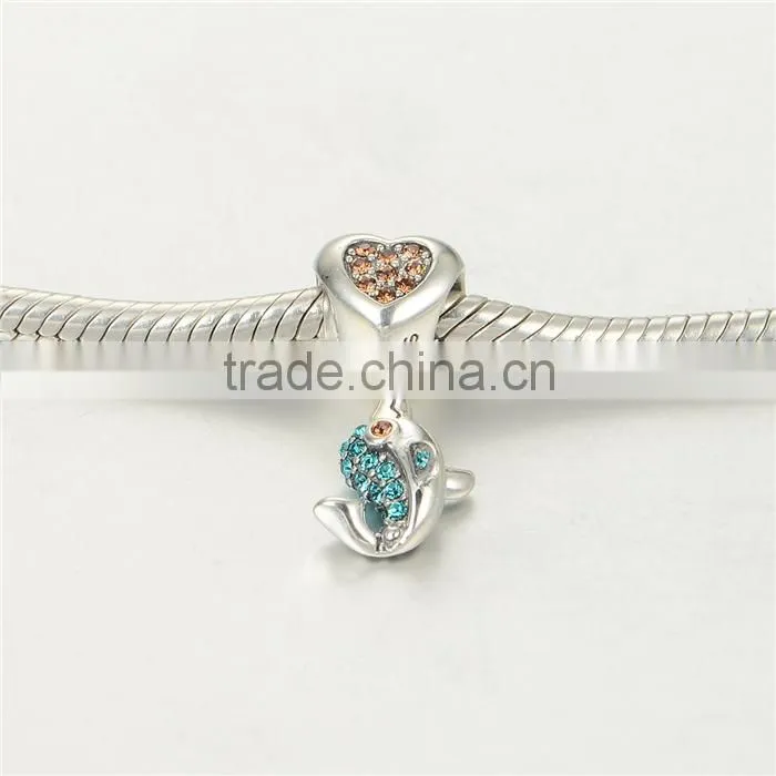 Fashionable Lovely Dolphin Design S925 Jewelry Bracelet Charms