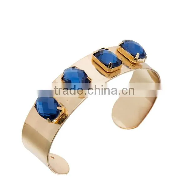 High Quality Blue Glass Alloy Bangle