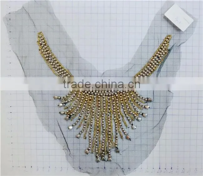 Wholesale Fashion Handmade Beaded Neckline Piece For Garment