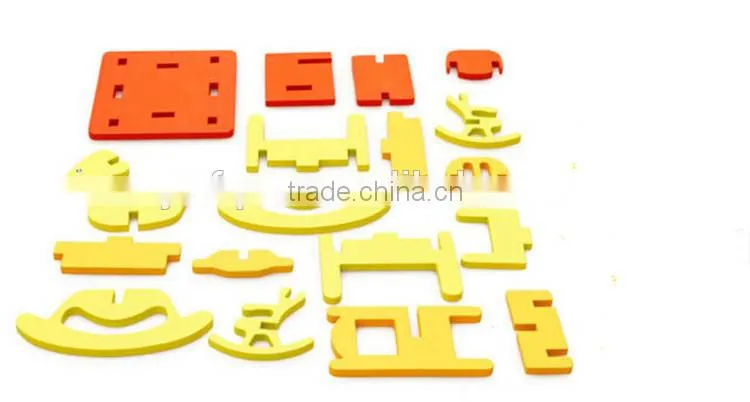 High quality colorful wooden 3d puzzle game for kids