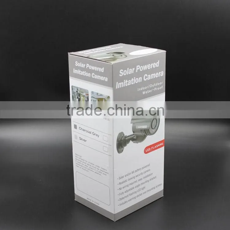Security CCTV Outdoor CCD Red LED Light Bullet proof Solar Powered Dummy Camera