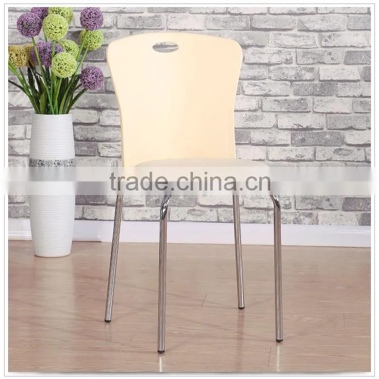 Plastic Chair with cushion and chrome legs for sale