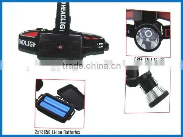 Rechargeable T6 head light for camping/hunting products Waterproof Led Head light