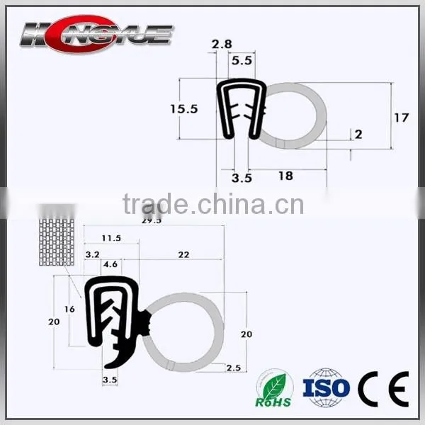 u shaped edge trims protective door window frame epdm car rubber seals