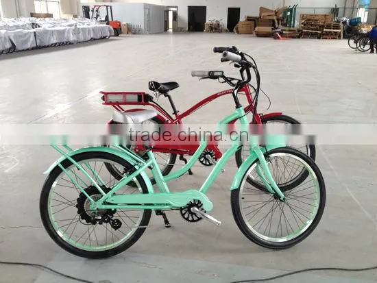36V500W rear powered beach cruiser electric bike with battery for sale man type