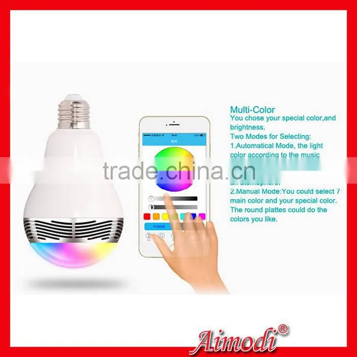 2015 Colorful bulb portable Mini LED light bluetooth speaker with remote control,bulb speaker