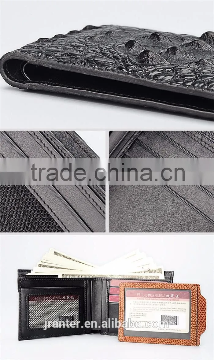 Customize Crocodile skin Men Wallet With Card Slot Driving Licence Holder Genuine Leather Wallet Manufacturer