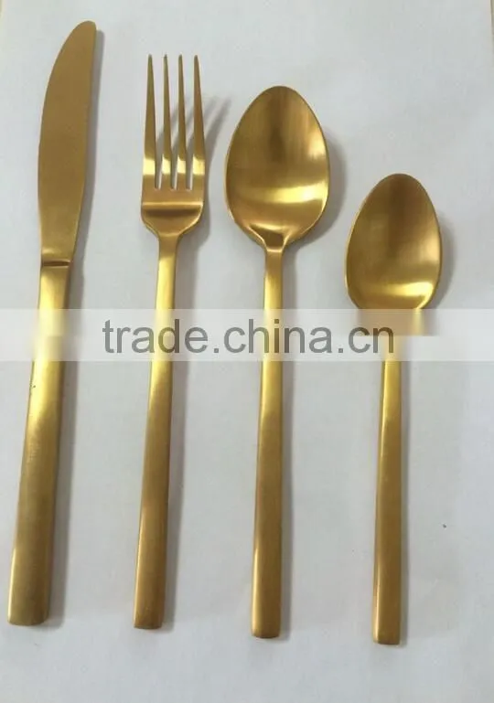 Matte copper PVD coating cutley set FDA LFGB standard North America Market