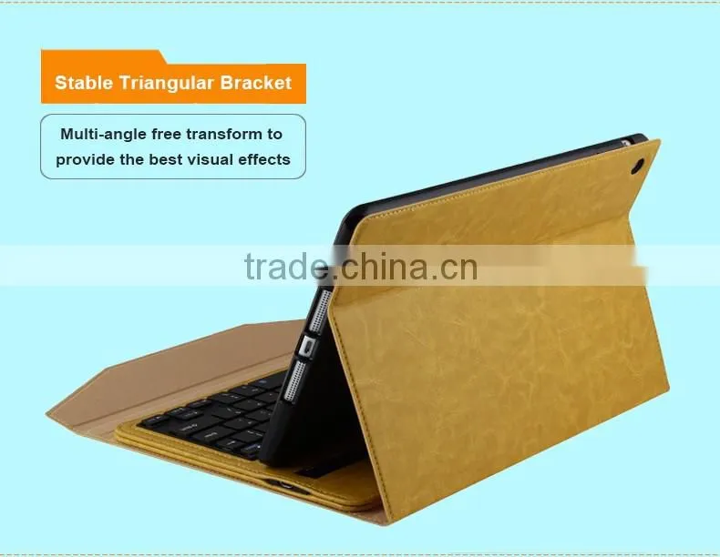PU Leather case with wireless keyboard for tablet pc iPad air-IP205F