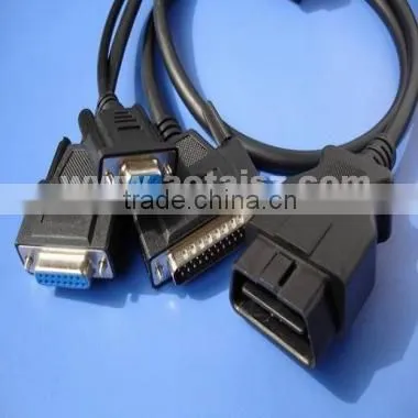 Crimp Type OBD2 Male to 2 Citroen Female Splitter Cable with Customized Length