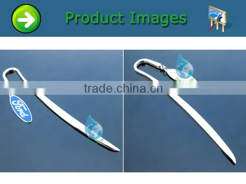 2014 china promotional metal brass book mark with key tag