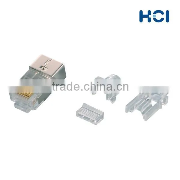 Taiwan Manufacturer RJ45 8P8C Cat6 Shielded STP Gold Plated Modular Plug
