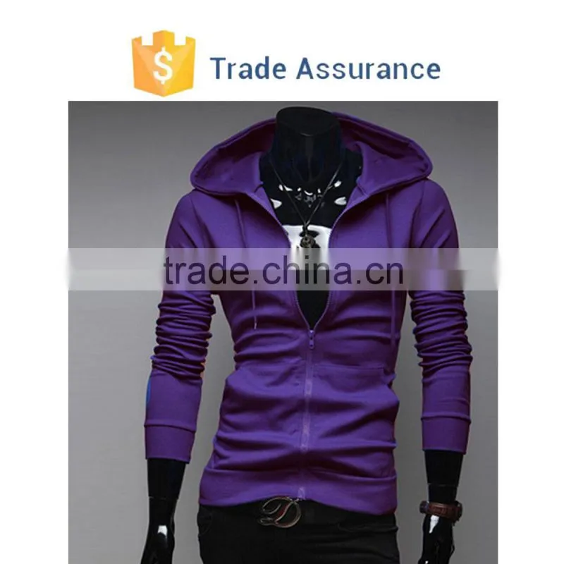 Fashion Zipper Coat Men's Hoodie New Slim Fit Solid Casual Long Sleeve Hooded