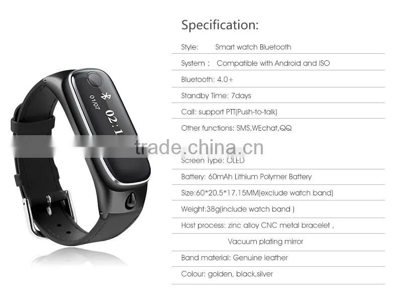 Hot sales fashion multifunctional health management smart bracelet Bluetooth with headset combo