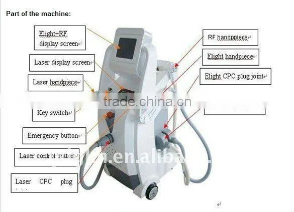 Newest hair removal ipl rf equipment e-light laser for tattoo removal,skin rejuvenation