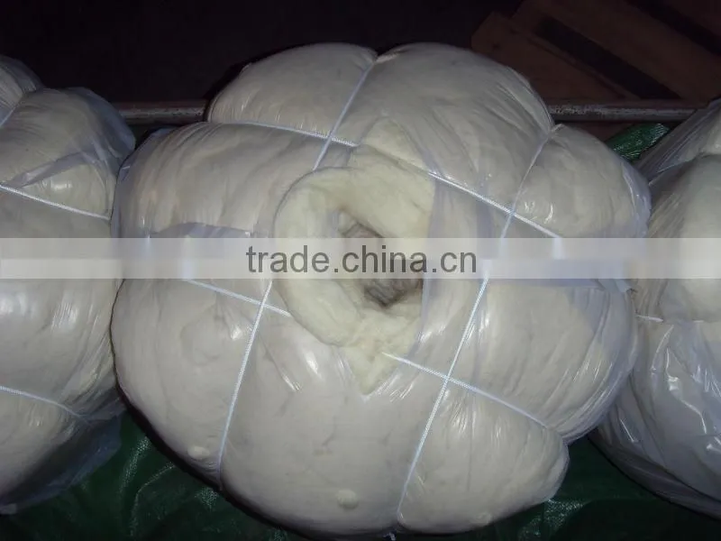 good quality 100% merino wool top,20MIC, 80-100MM, natural white color.