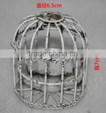 2013 Newest Design small iron/metal hanging bird cage candle holders Home Decoration